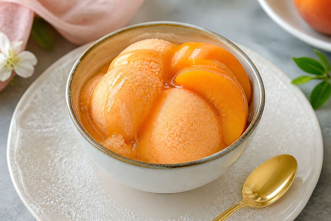 Recette de sorbet à la pêche maison