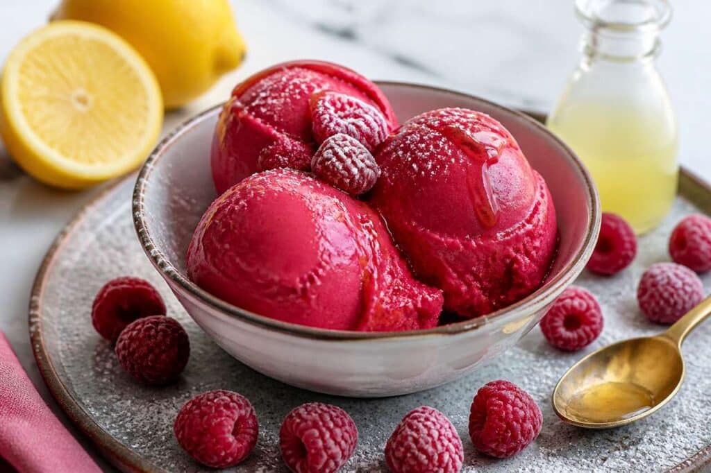 Recette de sorbet à la framboise maison
