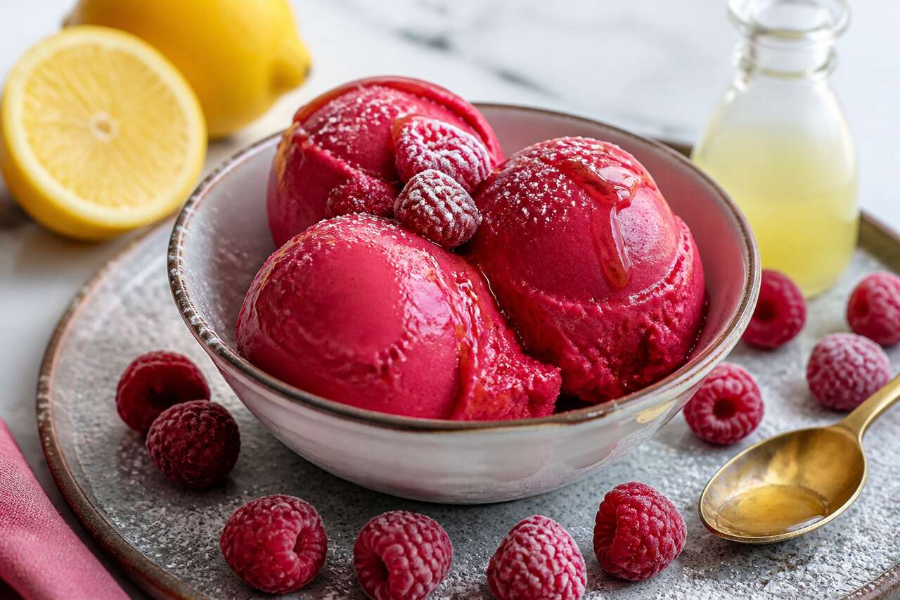 Recette de sorbet à la framboise maison