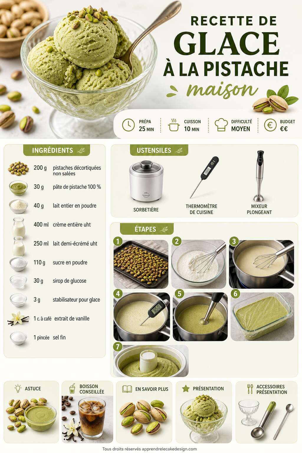 Fiche recette Recette de glace à la pistache maison Fiche recette Recette de glace à la pistache maison