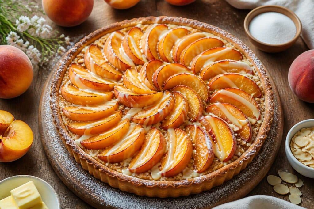 Recette de tarte aux pêches facile et gourmande
