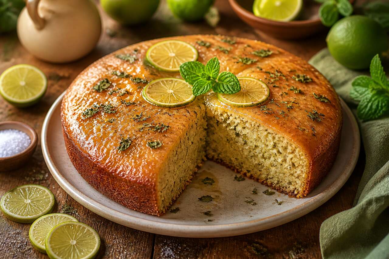Recette du cake au citron vert et à la menthe