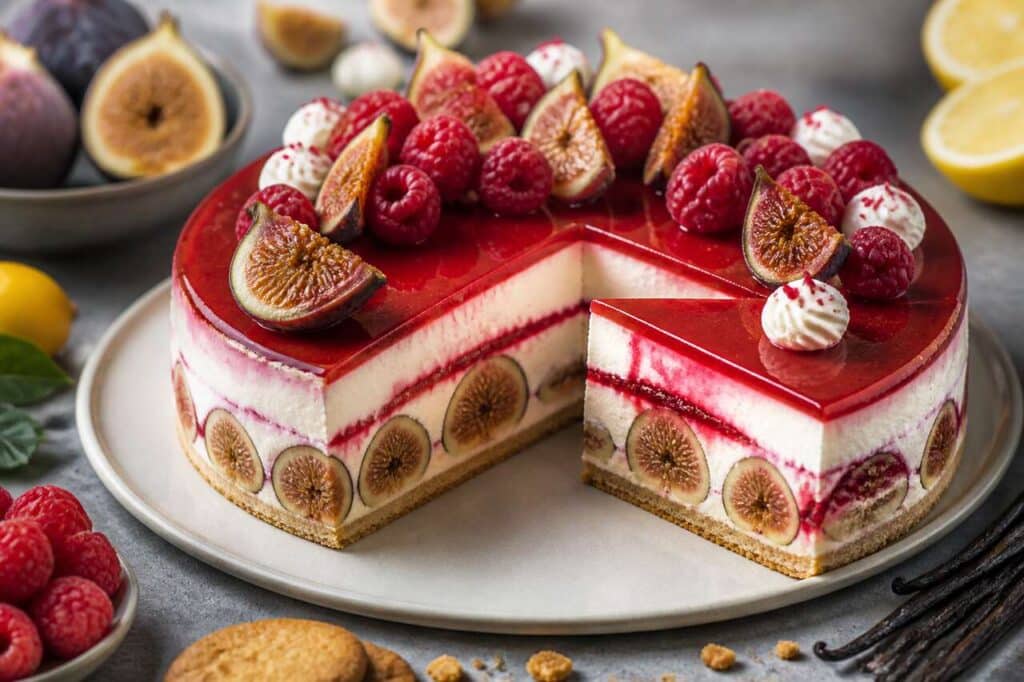 Recette d'entremets aux figues et framboises