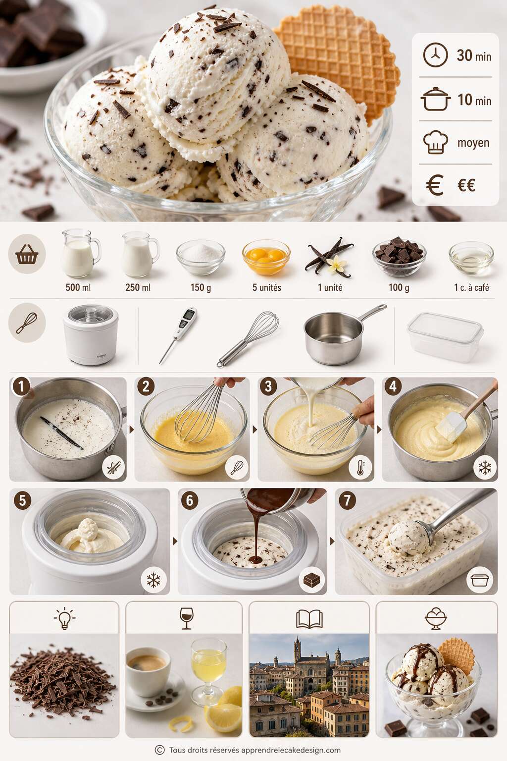 Fiche recette Recette de glace stracciatella maison Fiche recette Recette de glace stracciatella maison