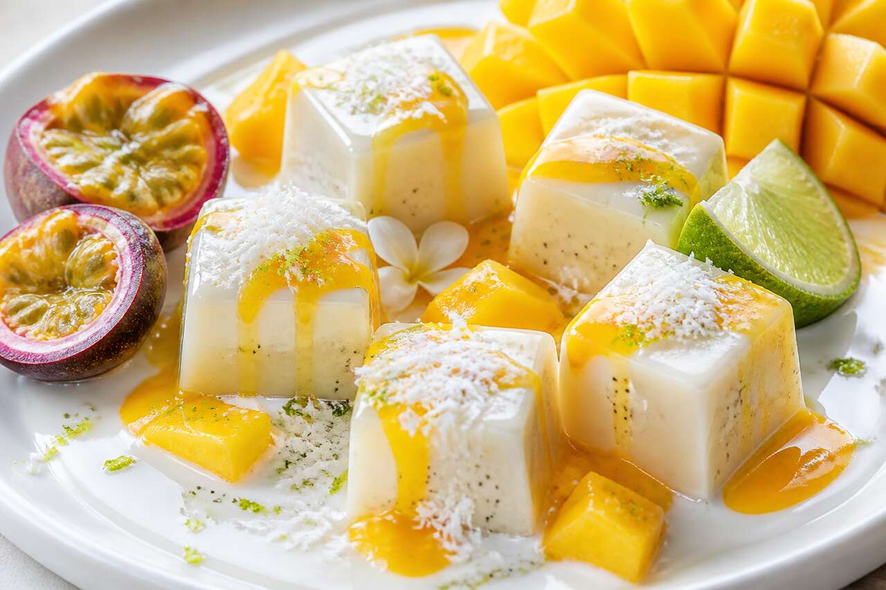 Recette de cubes coco vanille aux fruits exotiques