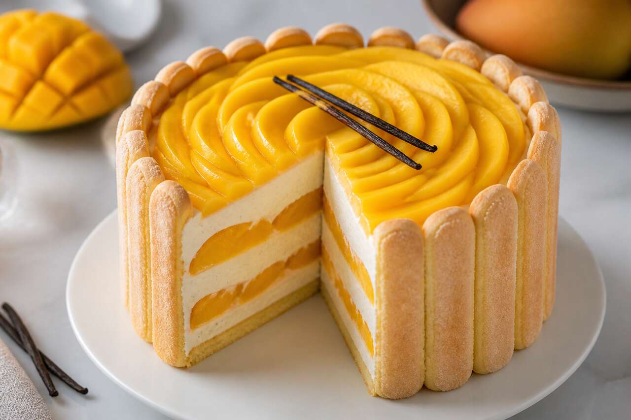 Recette de charlotte vanille mangue