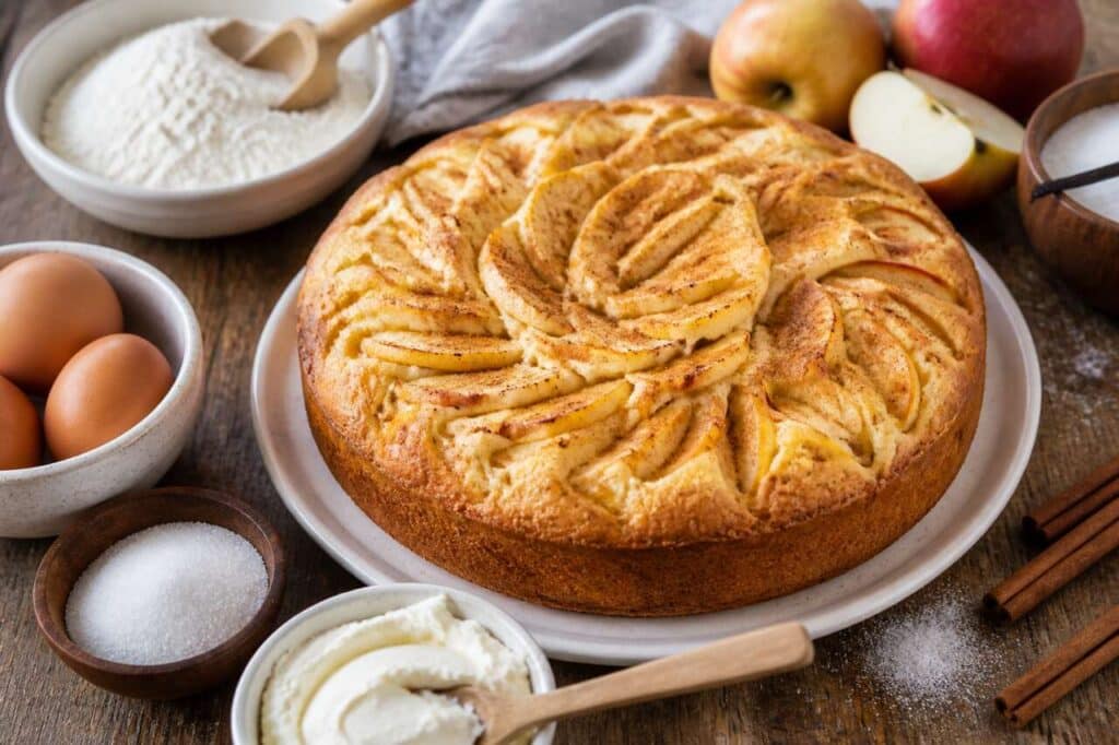 Recette du gâteau aux pommes et mascarpone