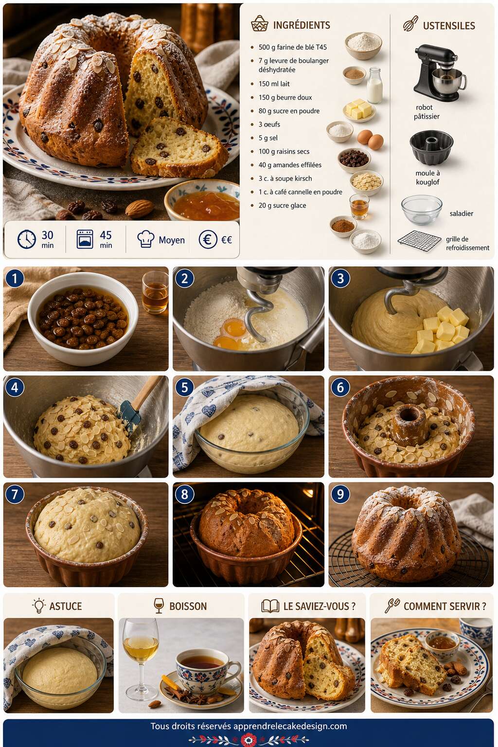 Fiche recette Recette du langhopf alsacien, la brioche aux épices traditionnelle Fiche recette Recette du langhopf alsacien, la brioche aux épices traditionnelle