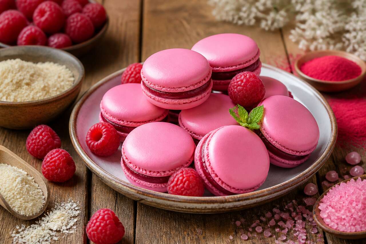 Recette de macarons à la framboise