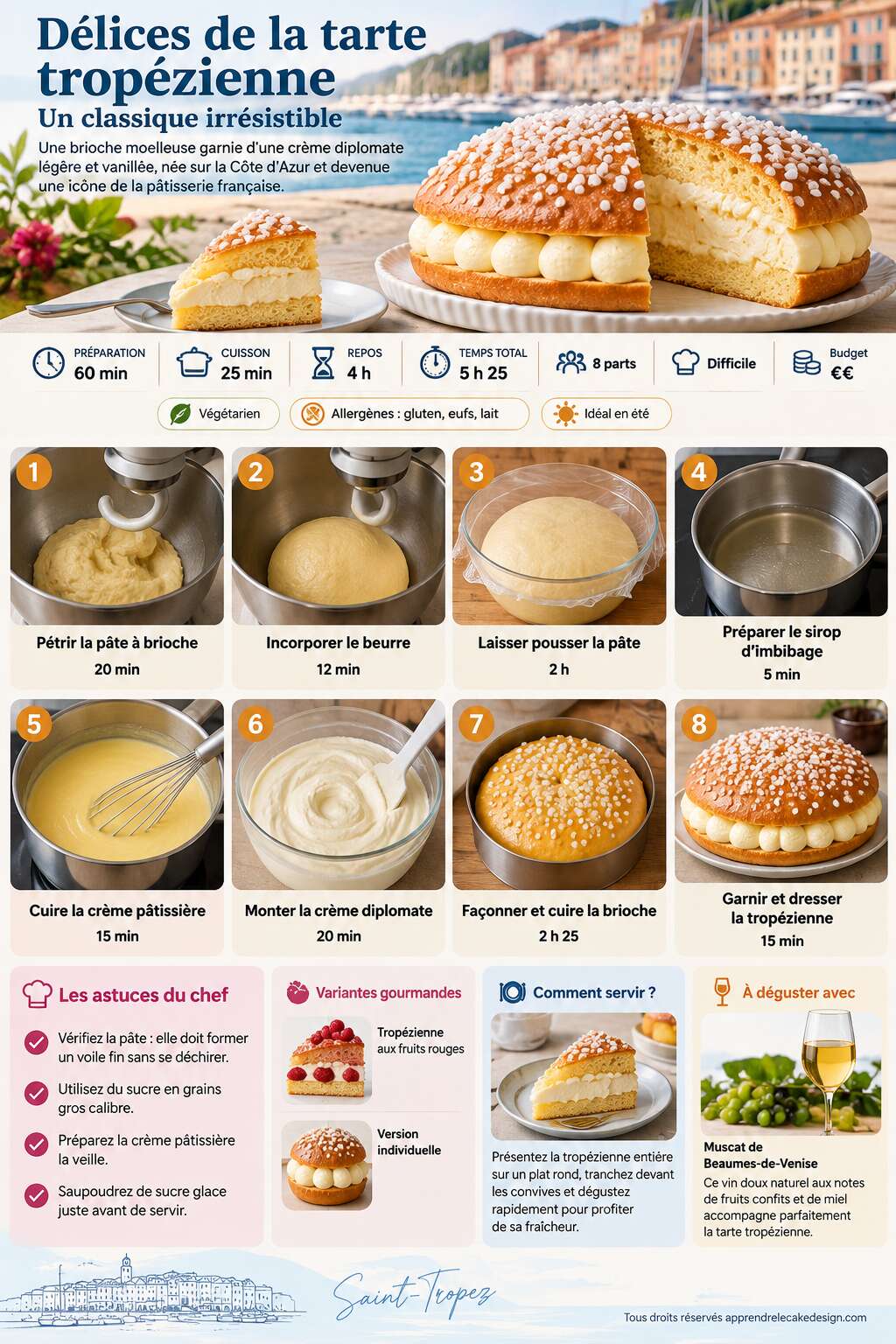 Fiche recette D&eacute;lices de la tarte trop&eacute;zienne : un classique irr&eacute;sistible