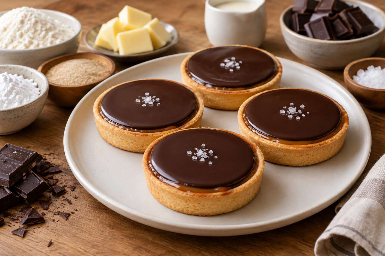Recette de tartelettes au chocolat et caramel au beurre salé