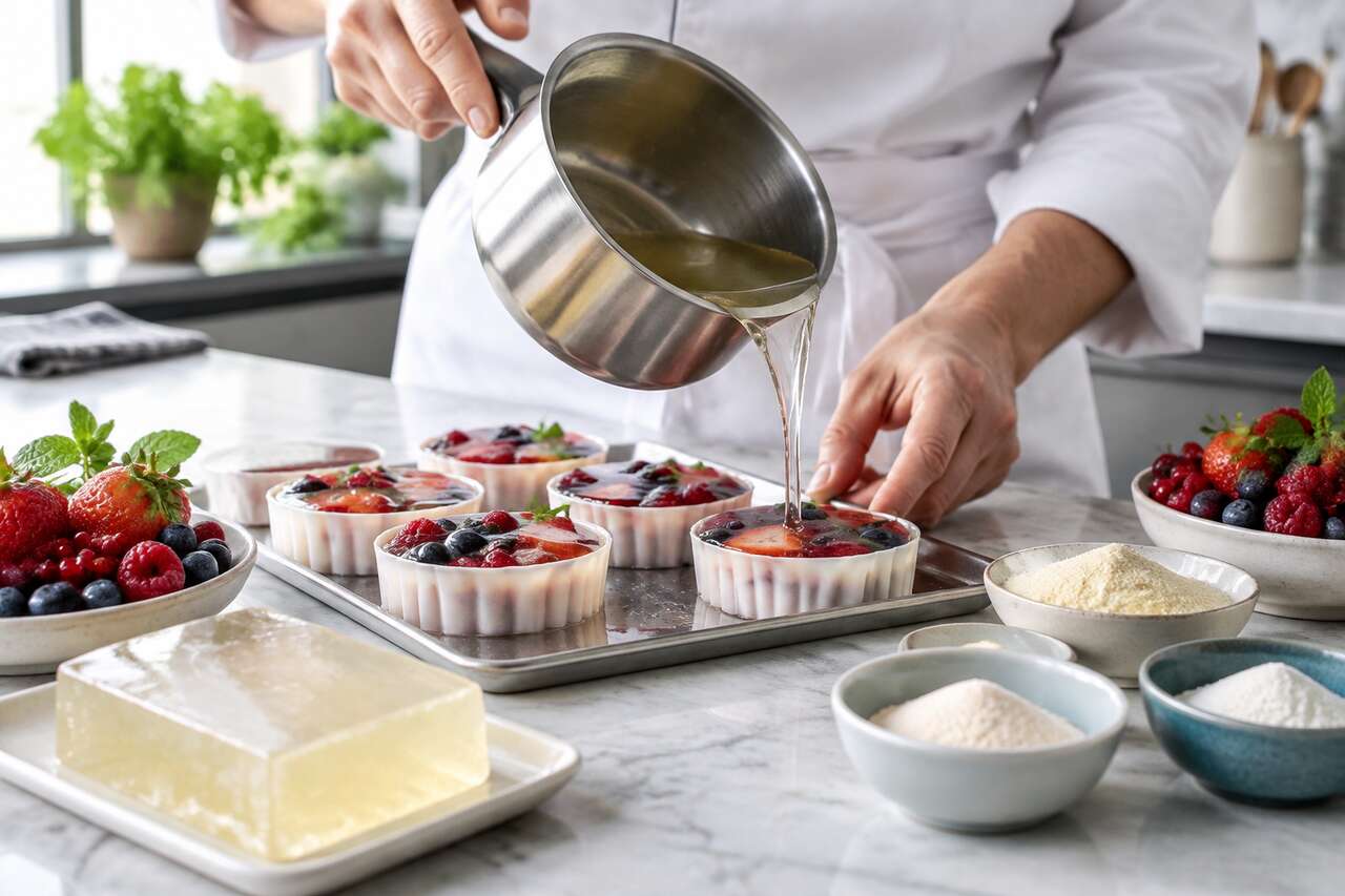 Agar-agar: prise &agrave; chaud, tenue et limites en p&acirc;tisserie